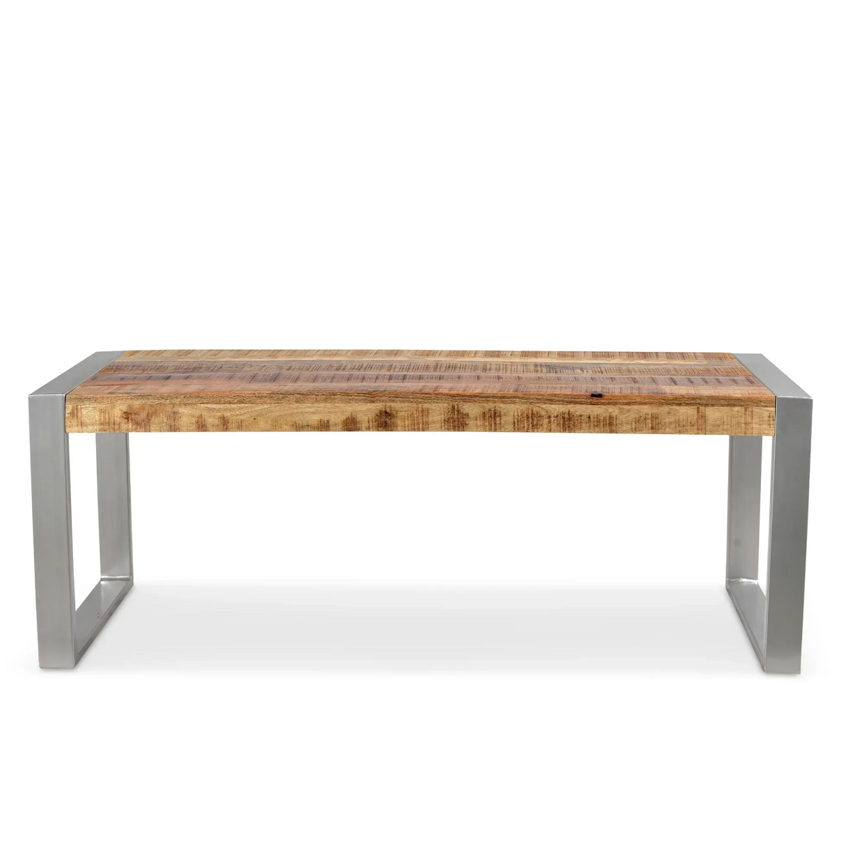 Reclaimed Wood Bench with Silver Metal Legs-Bench-Parc Decor