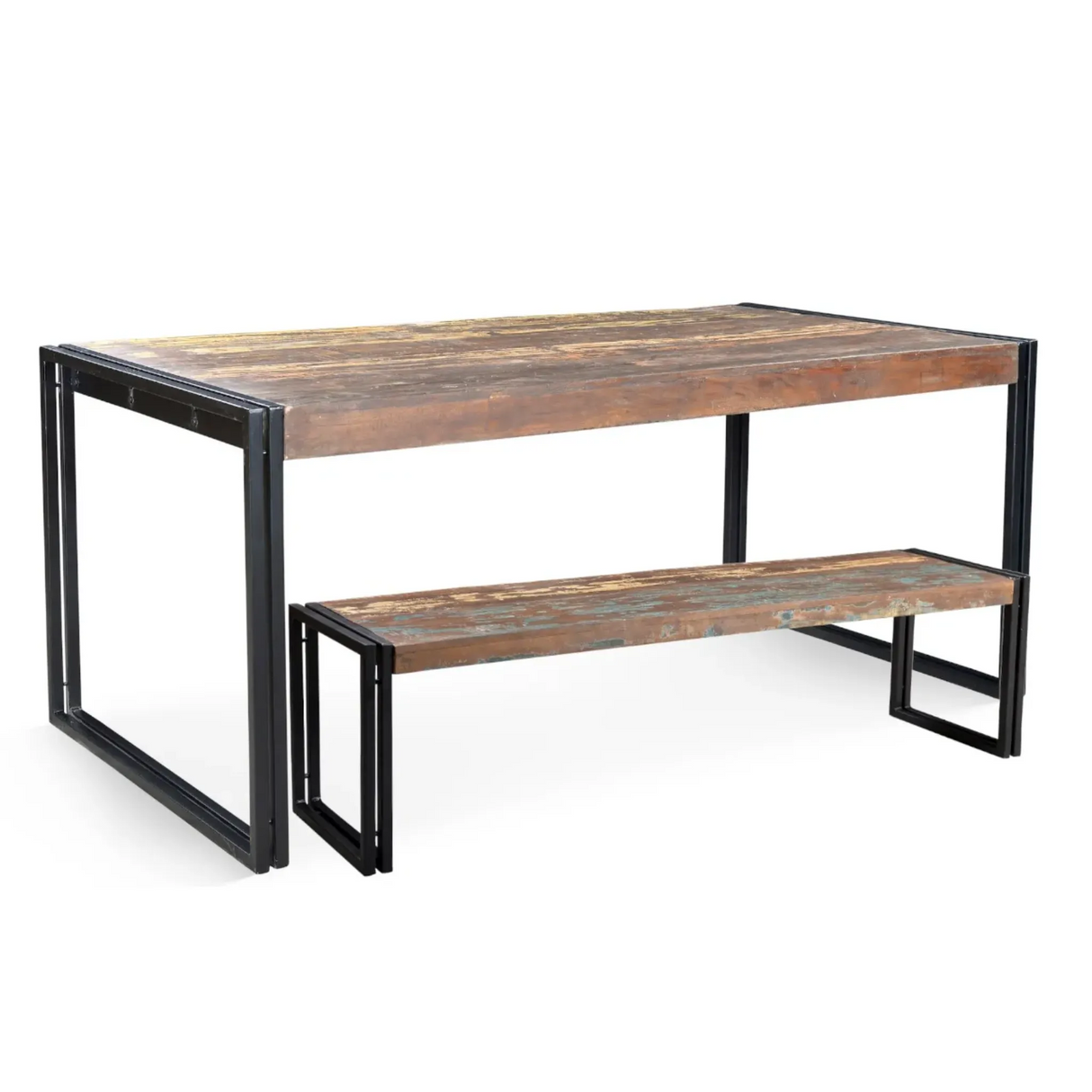 Reclaimed Wood Dining Table with Metal Legs-Dining Table-Parc Decor
