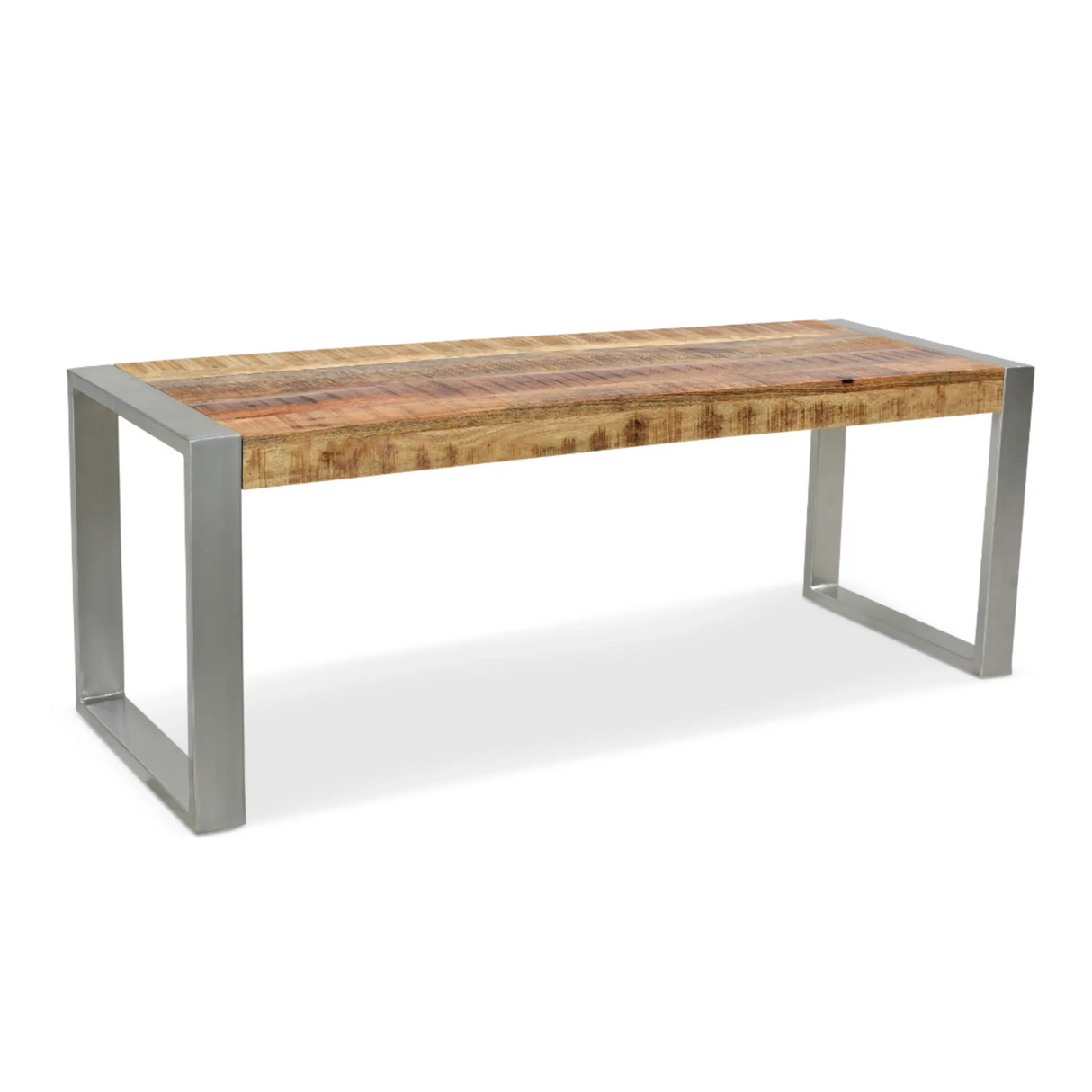 Reclaimed Wood Dining Table with Silver Metal Legs-Dining Table-Parc Decor