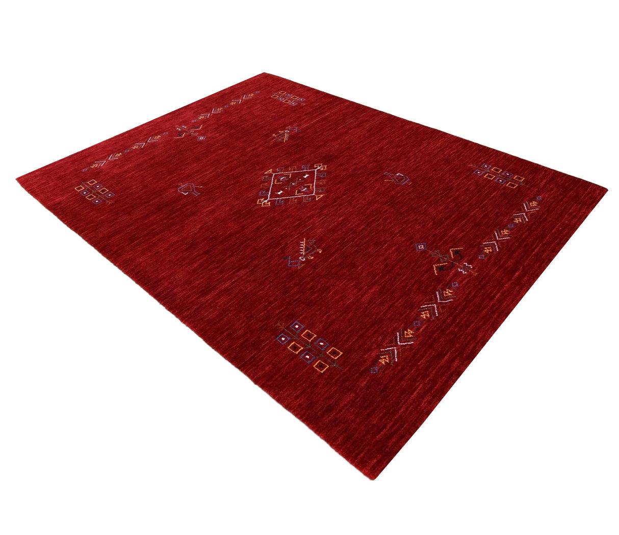 Red Center Medallion Tribal Design Hand Loomed Wool Area Rug