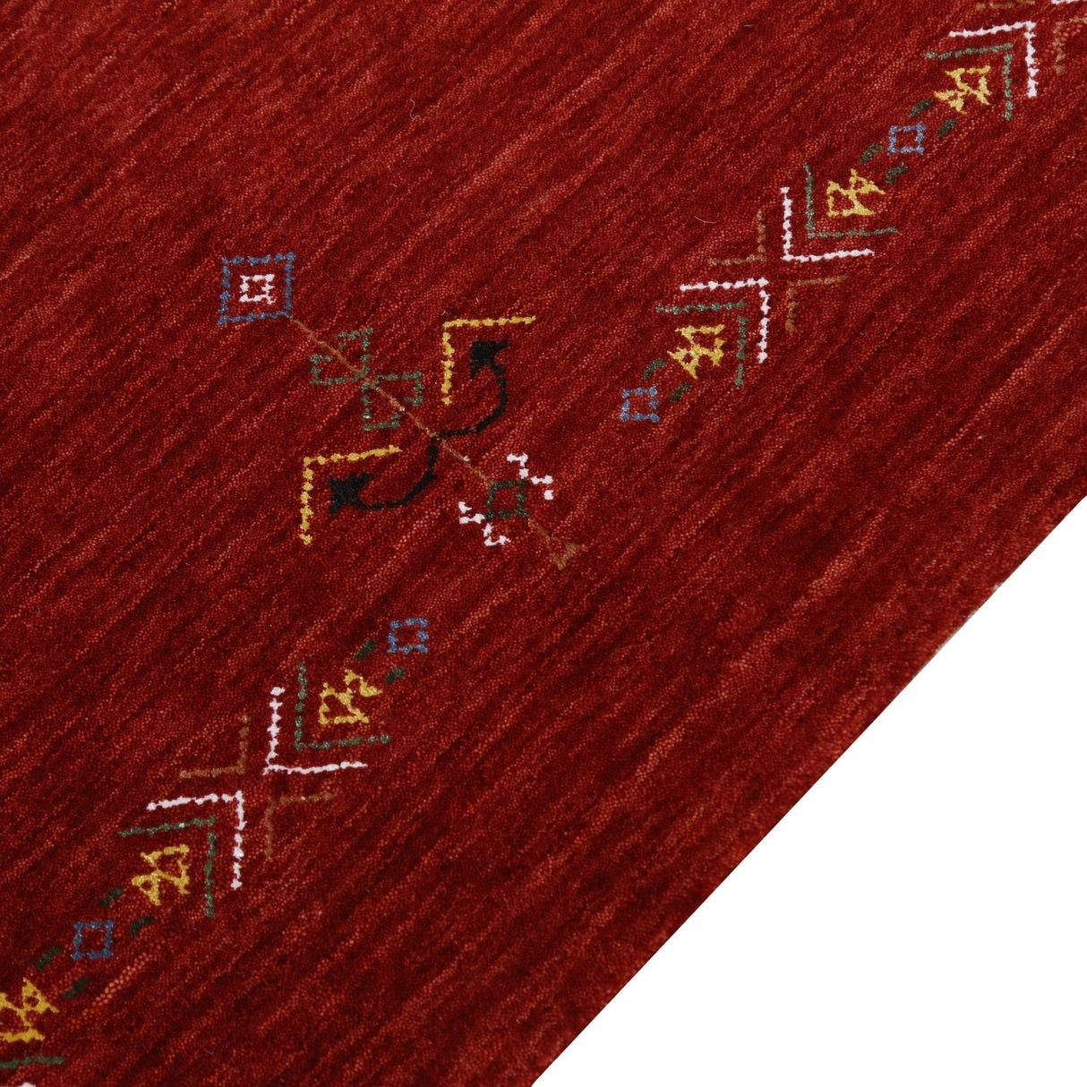 Red Center Medallion Tribal Design Hand Loomed Wool Area Rug