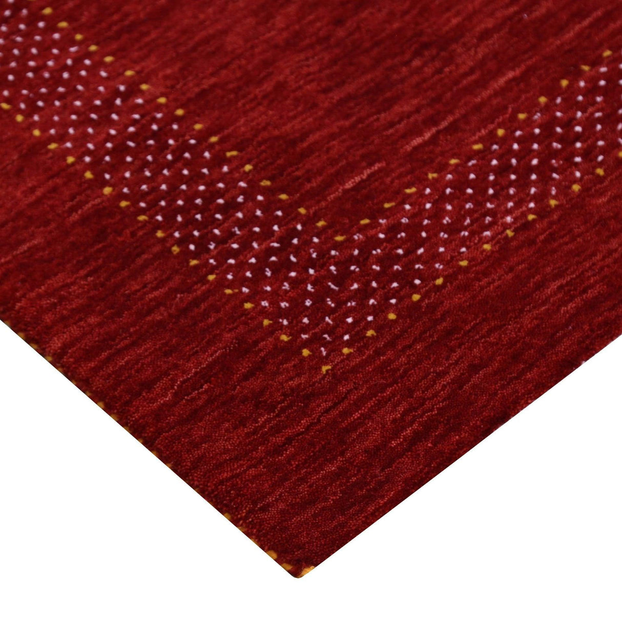 Red Center Pattern Hand Loomed Wool Area Rug