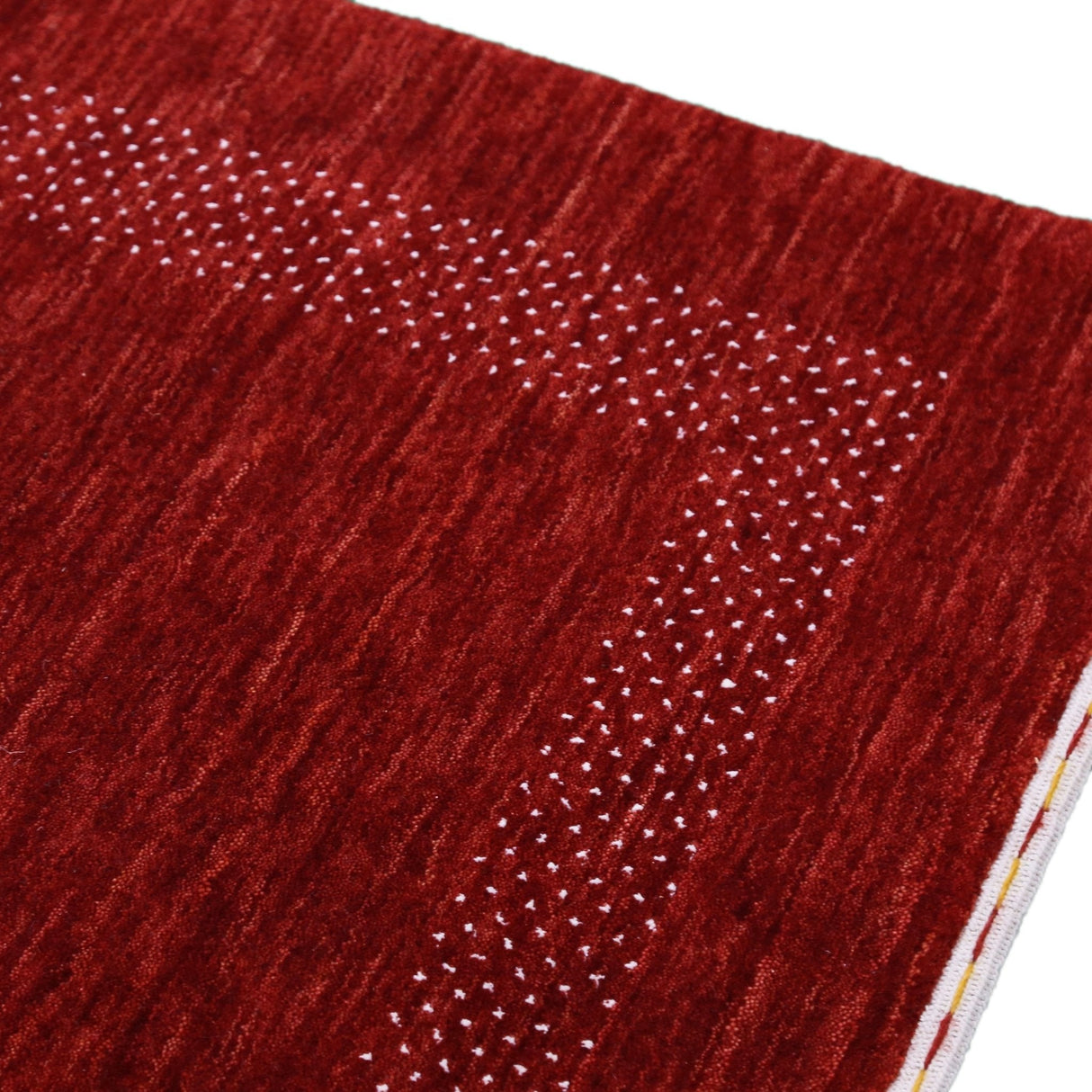 Red Contemporary Center Design Hand Loomed Wool Area Rug