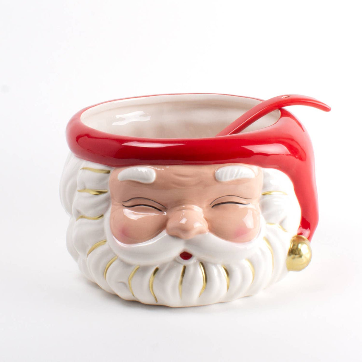 Red Santa Punch Bowl & Ladle-Punch Bowl-Parc Decor