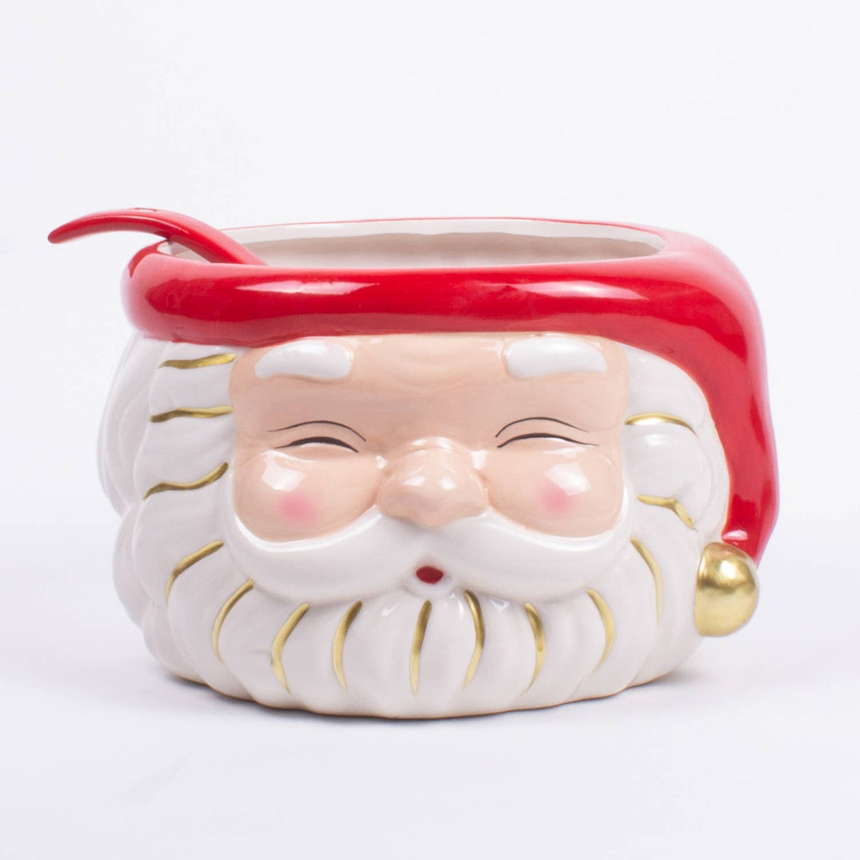 Red Santa Punch Bowl & Ladle-Punch Bowl-Parc Decor