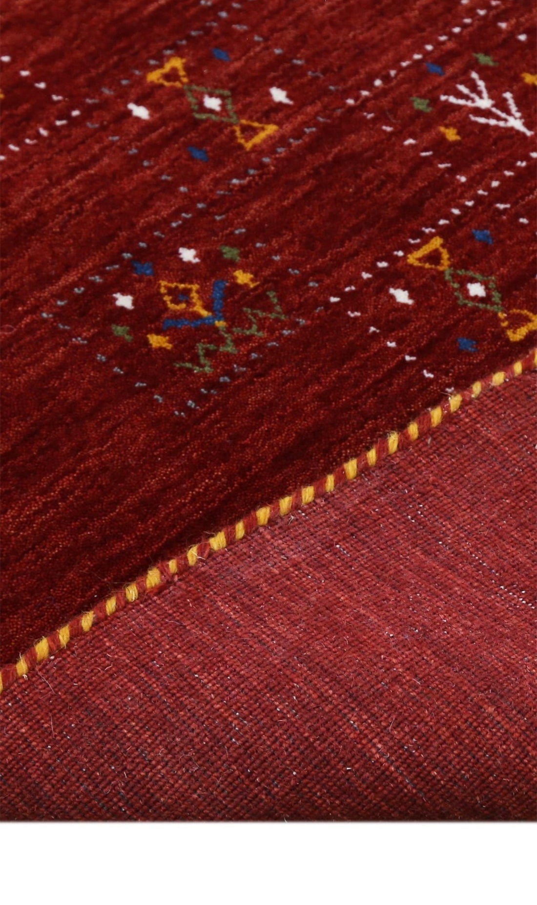 Red Tribal Geometrical Design Wool Area Rug