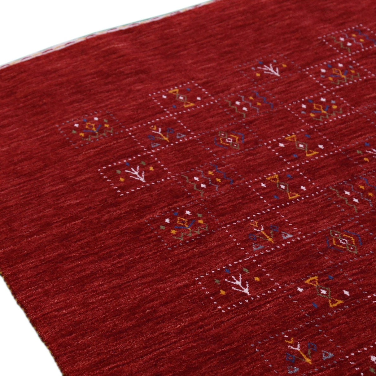 Red Tribal Geometrical Design Wool Area Rug