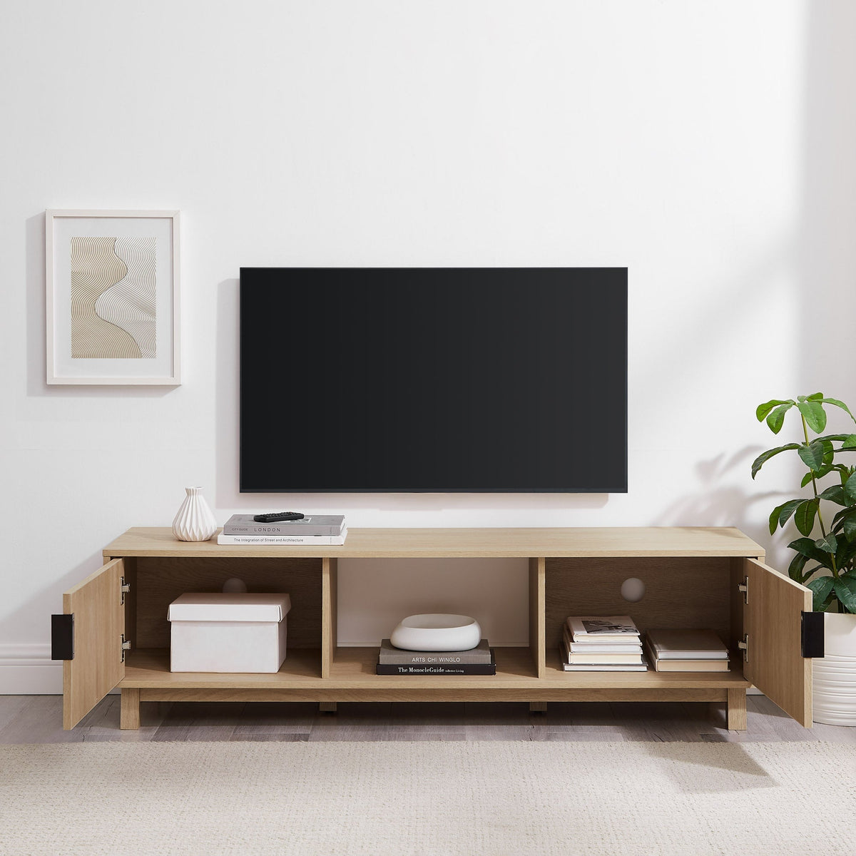 Reema Arundo Scandinavian Reeded TV Stand