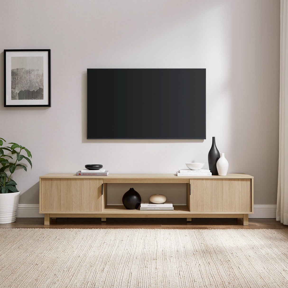 Reema Arundo Scandinavian Reeded TV Stand-Entertainment-Parc Decor