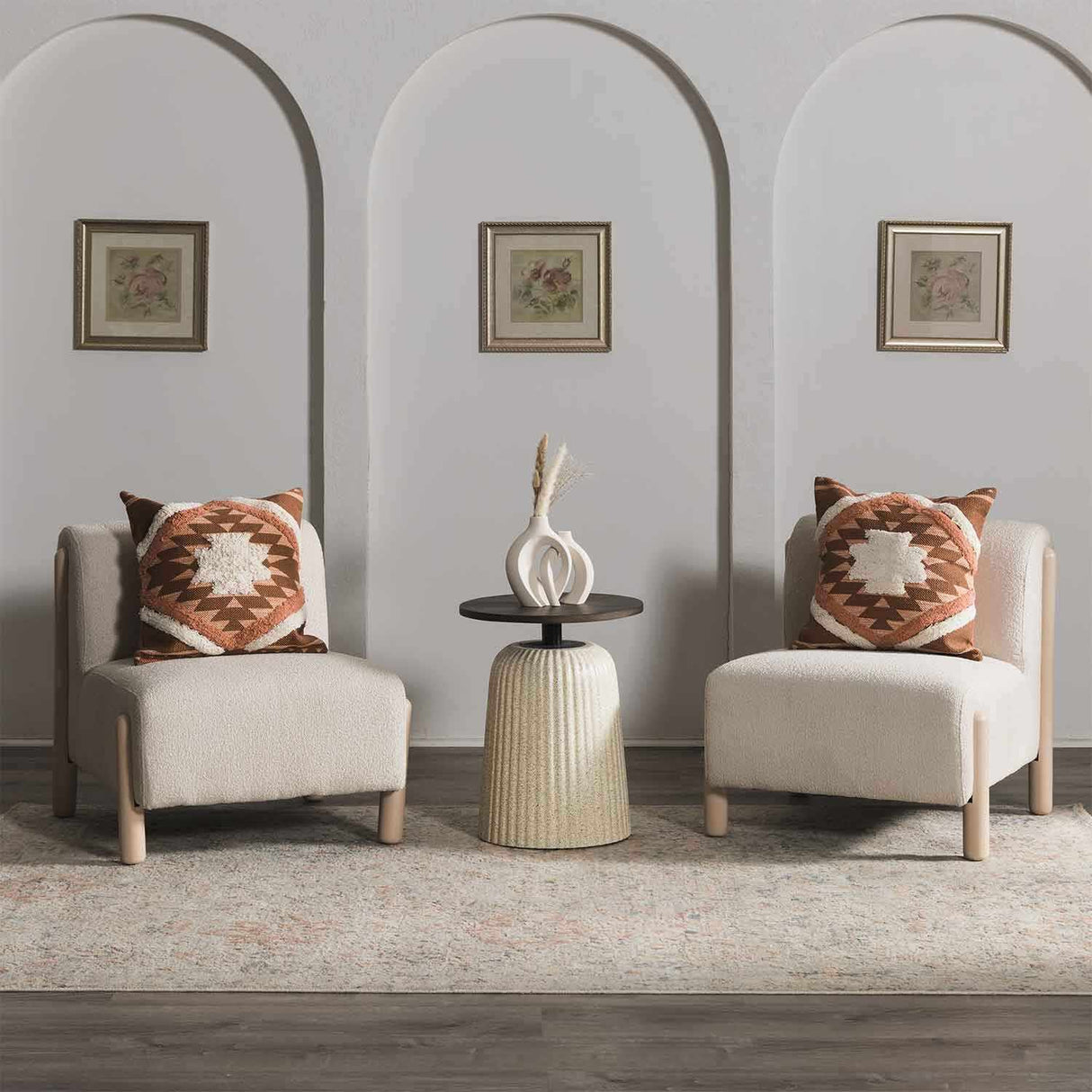 Reeves Orange Diamond Textured Throw Pillow-Throw Pillows-Parc Decor