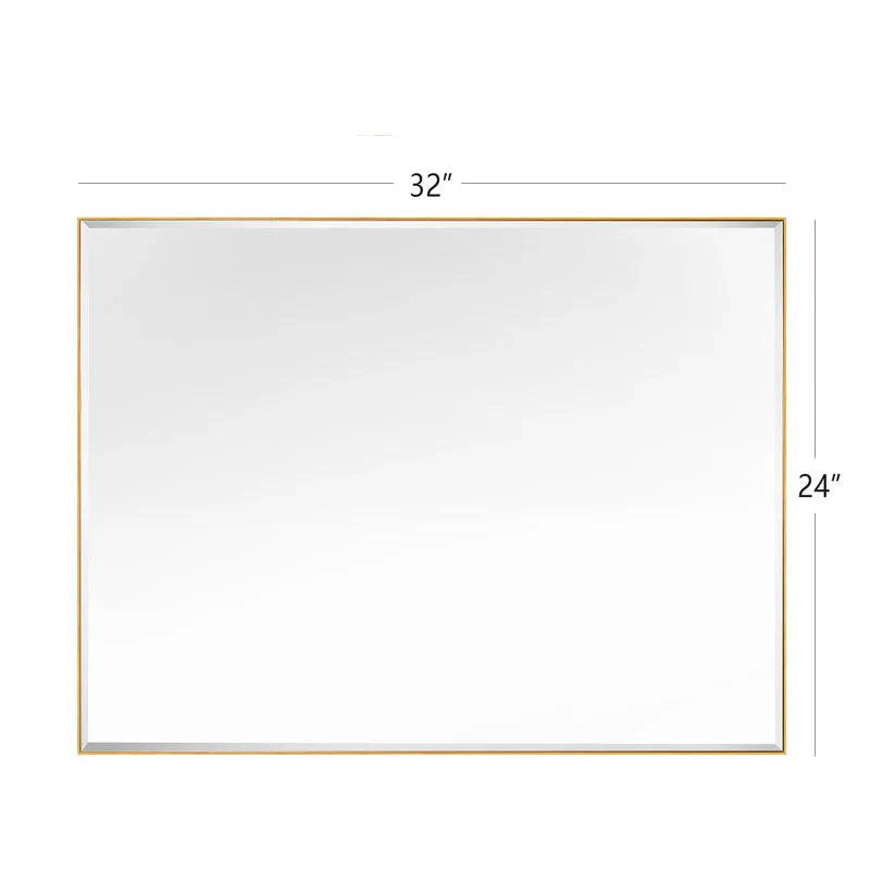Reflections Sleek Modern Black Aluminum Framed Beveled Wall Mirror-镜子-Parc Decor