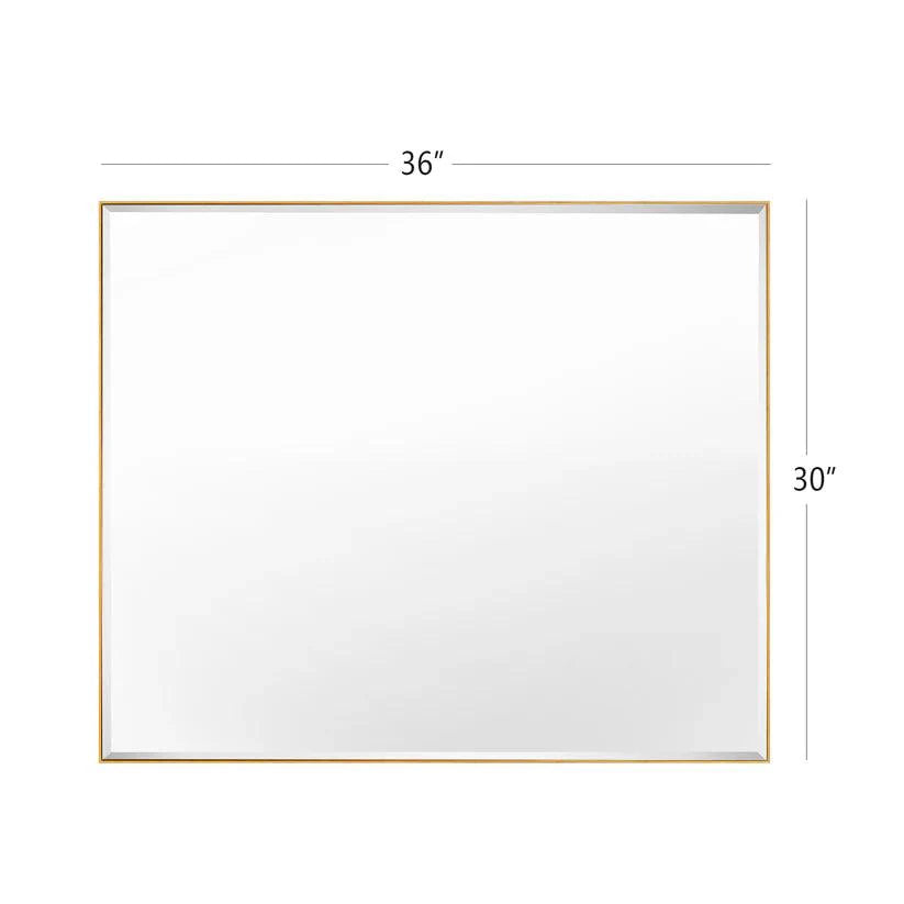 Reflections Sleek Modern Black Aluminum Framed Beveled Wall Mirror-镜子-Parc Decor