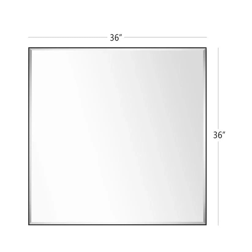 Reflections Sleek Modern Black Aluminum Framed Beveled Wall Mirror-镜子-Parc Decor