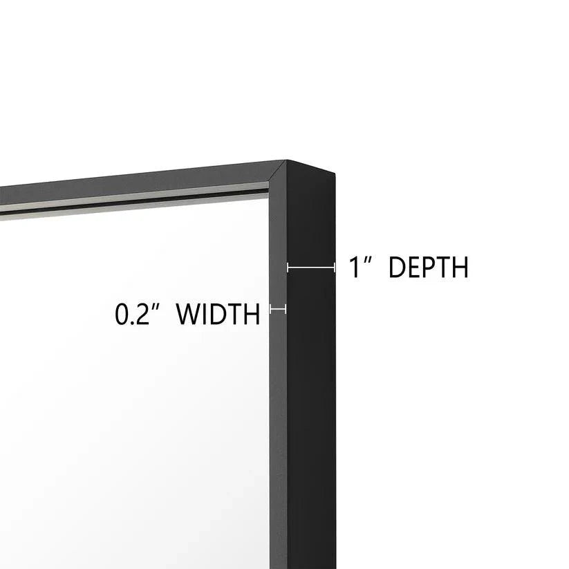 Reflections Sleek Modern Black Aluminum Framed Wall Mirror-镜子-Parc Decor