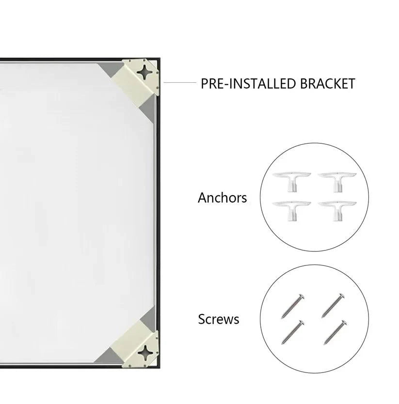 Reflections Sleek Modern Black Aluminum Framed Wall Mirror-镜子-Parc Decor