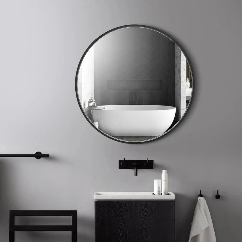 Reflections Sleek Modern Black Aluminum Framed Wall Mirror-镜子-Parc Decor
