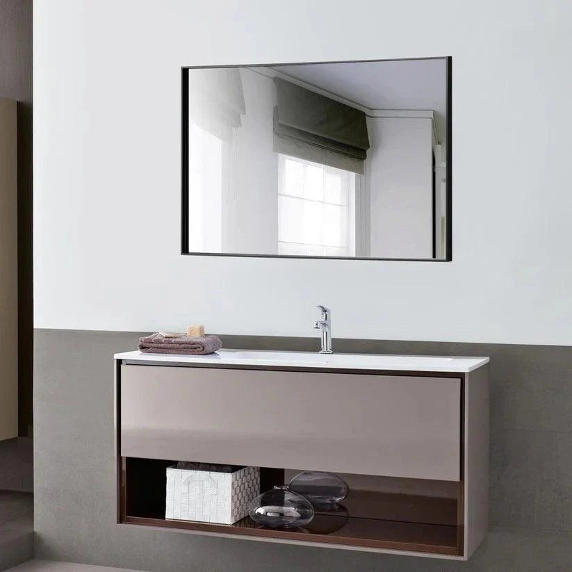 Reflections Sleek Modern Black Aluminum Framed Wall Mirror-镜子-Parc Decor