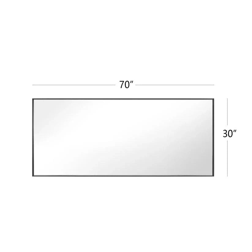 Reflections Sleek Modern Black Aluminum Framed Wall Mirror-镜子-Parc Decor