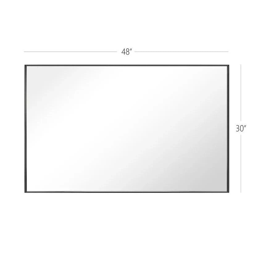 Reflections Sleek Modern Black Aluminum Framed Wall Mirror-镜子-Parc Decor