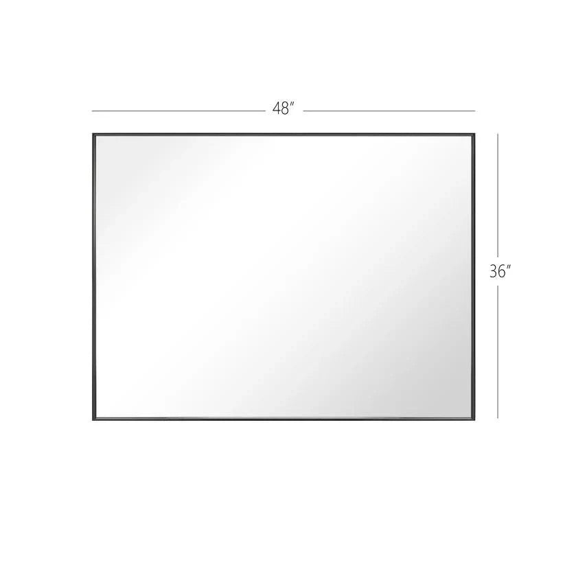 Reflections Sleek Modern Black Aluminum Framed Wall Mirror-镜子-Parc Decor