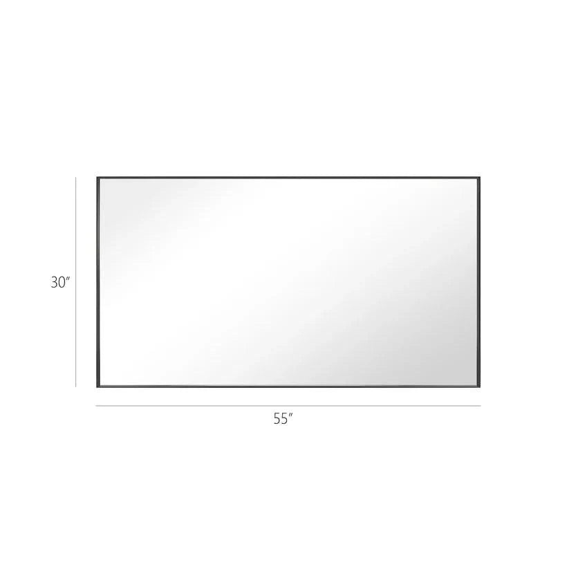 Reflections Sleek Modern Black Aluminum Framed Wall Mirror-镜子-Parc Decor
