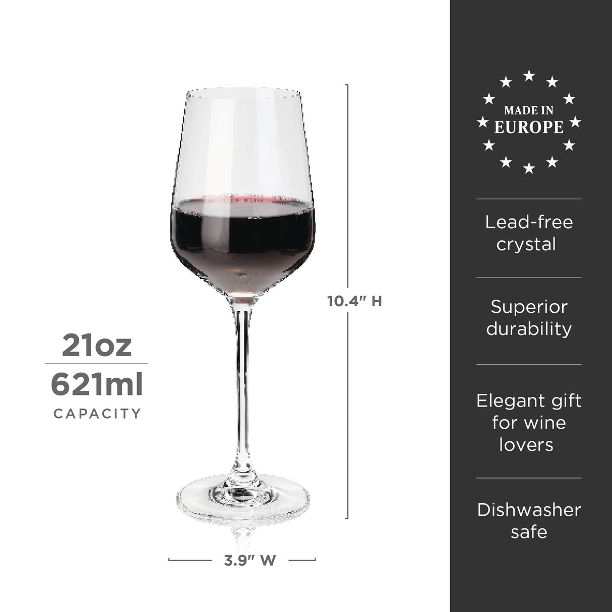 Reserve Inez Crystal Bordeaux Glasses Set of 4
