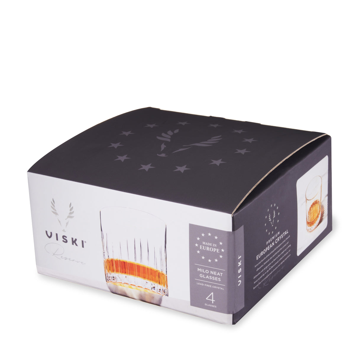 Reserve Milo Crystal Neat Glasses, Set of 4-product_type::stemless_cocktail_glasses-Parc Decor