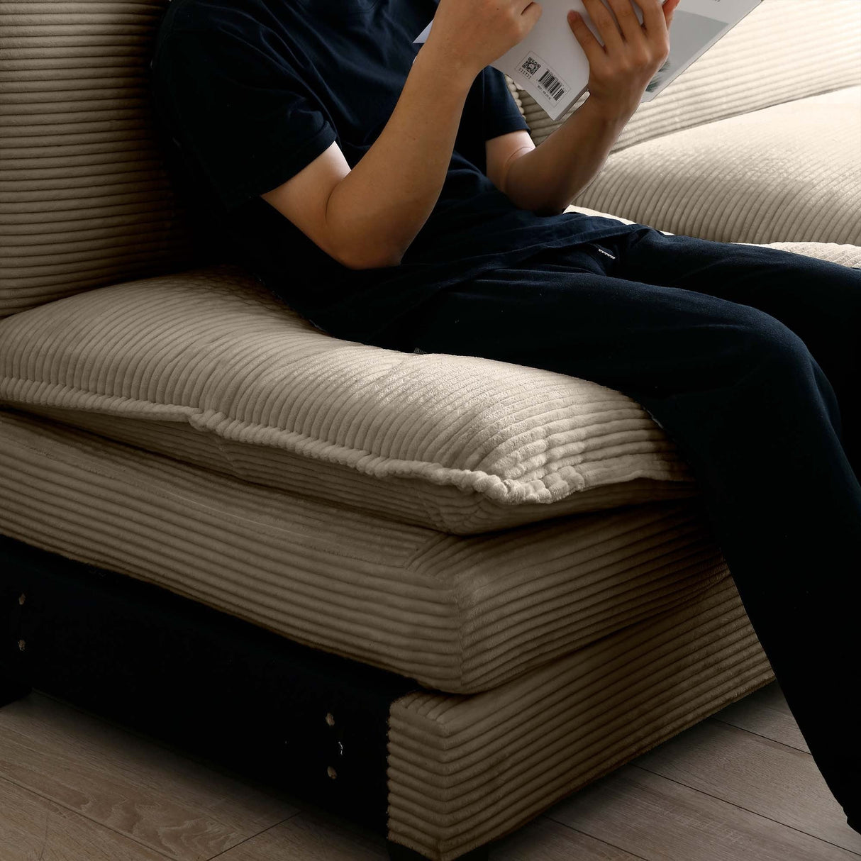 Retro Chic: Corduroy Couch Cloud Modular Sofa Design-sofa-Parc Decor