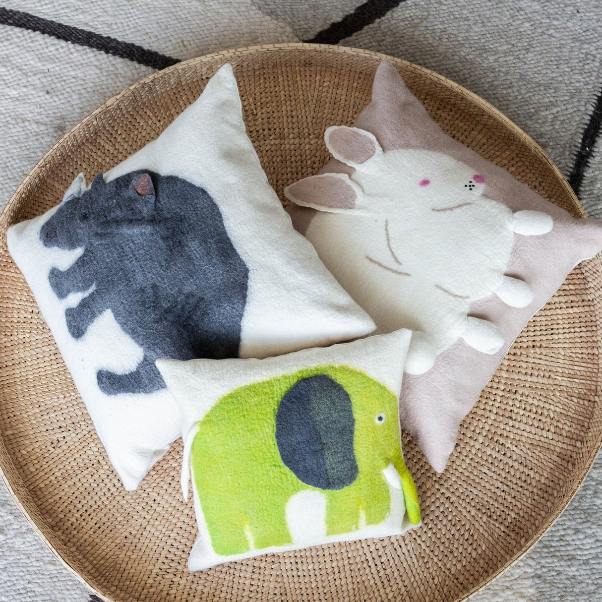 Rhino Cozy Throw Pillow-Pillows-Parc Decor