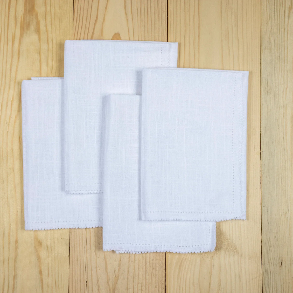 Riley Cloth Napkins, Set of 4, White-Linens and Accessories-Parc Decor