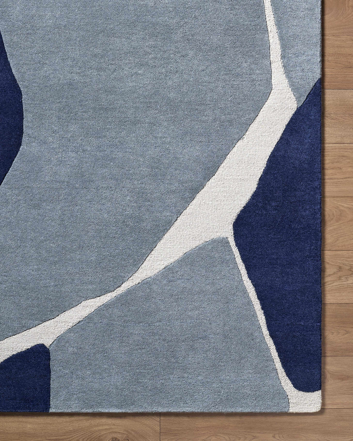 Robbins Modern Blue Wool Rug-Rugs-Parc Decor