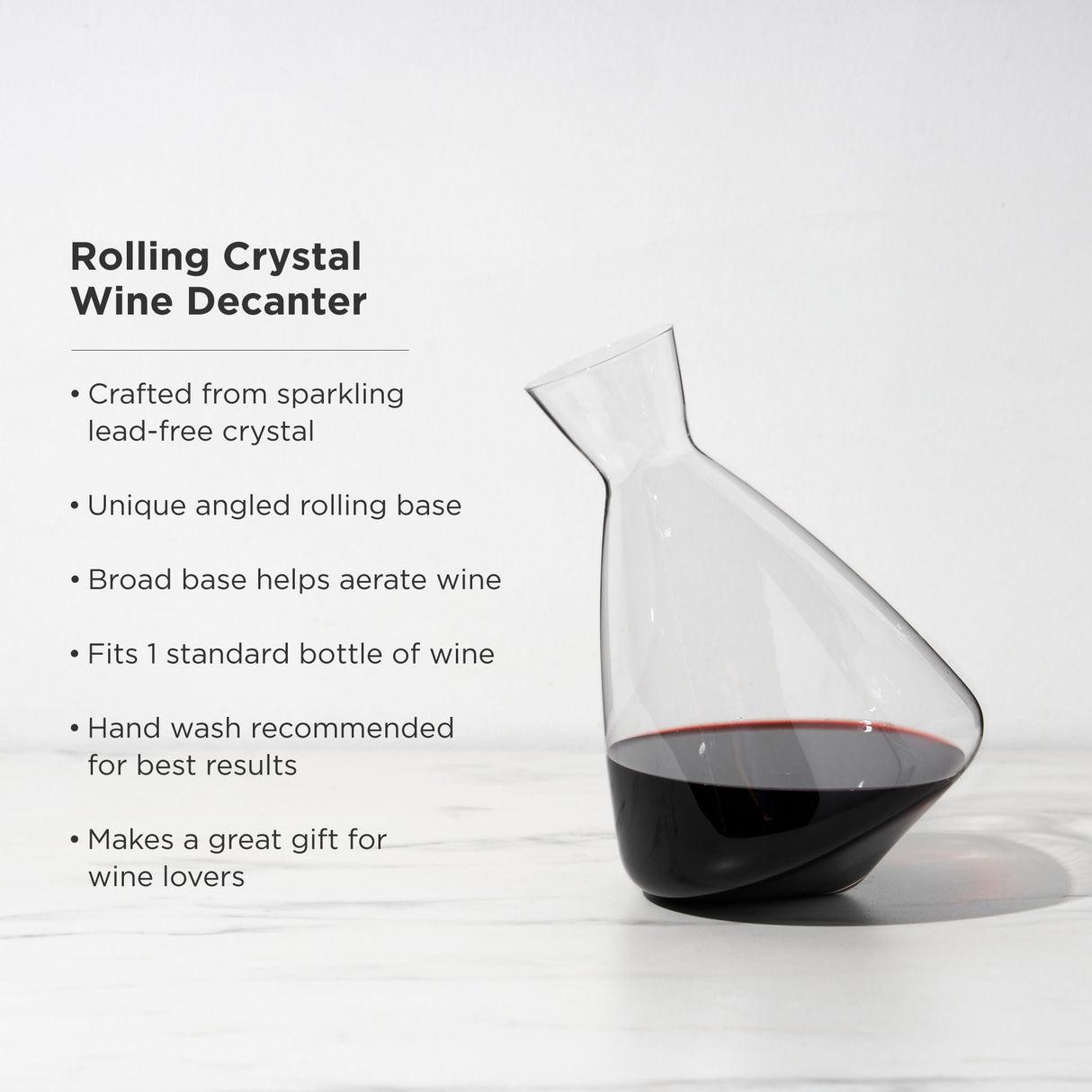 Rolling Crystal Wine Decanter-product_type::wine_decanters-Parc Decor