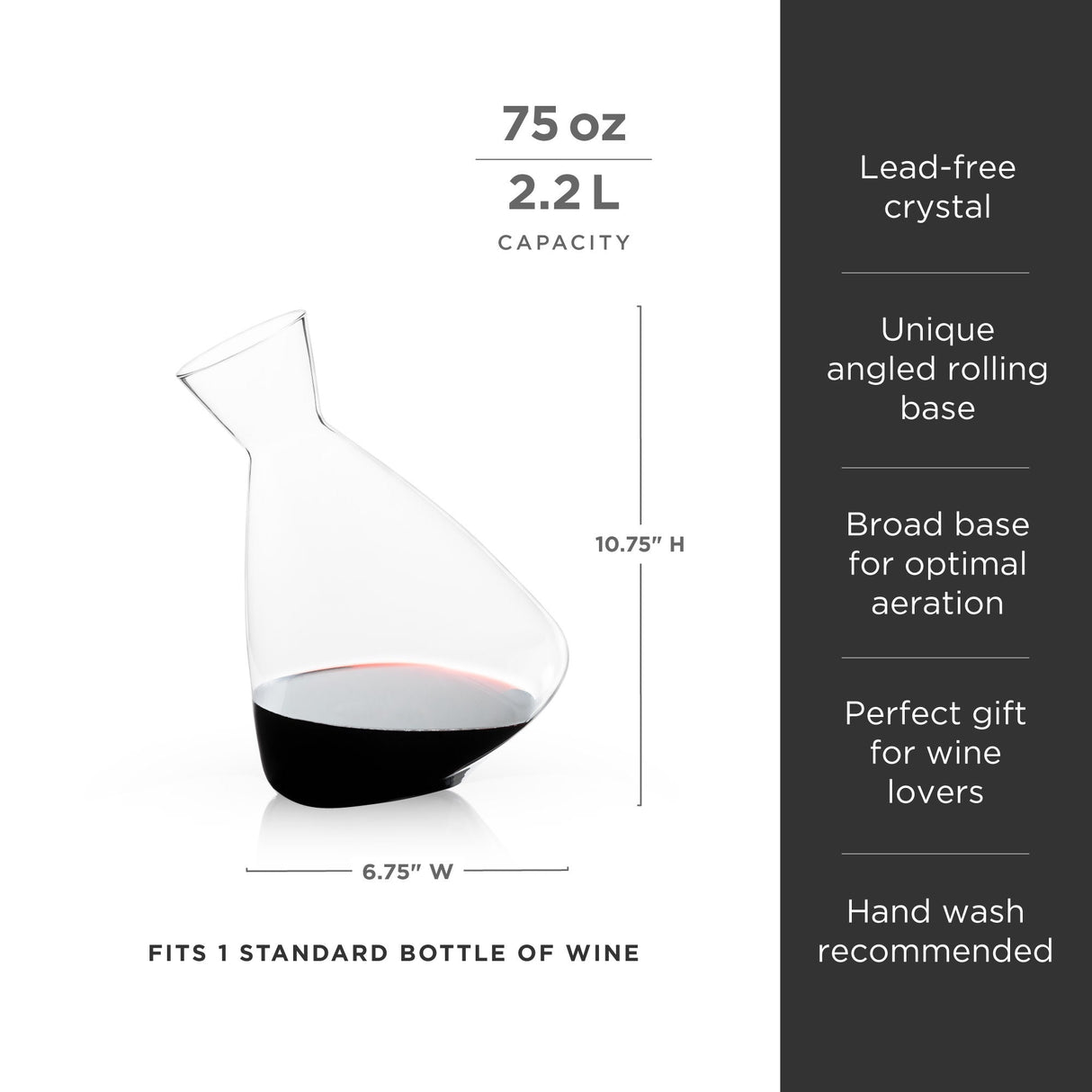 Rolling Crystal Wine Decanter-product_type::wine_decanters-Parc Decor