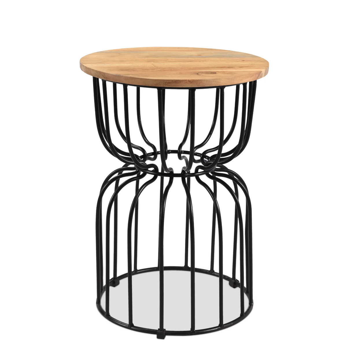 Roost End table in Mango wood and iron-End table-Parc Decor