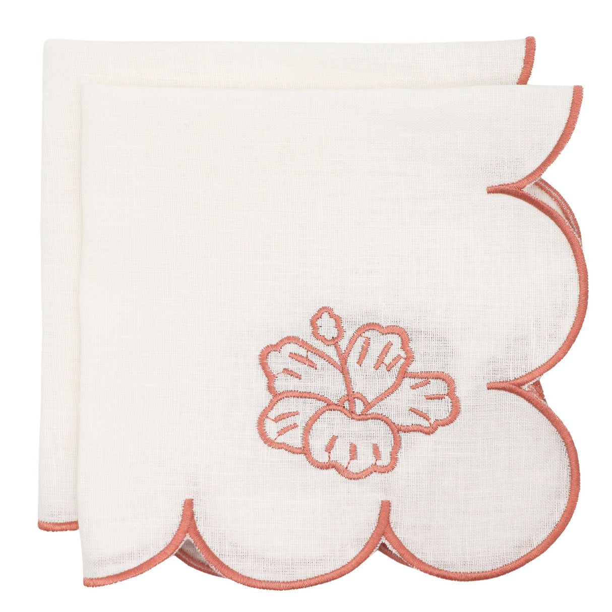 Rosette Ivory Napkin - Set of 4-Napkin-Parc Decor