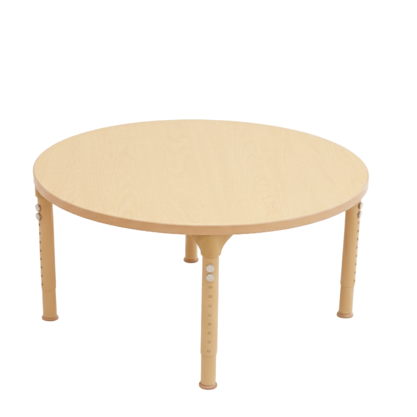 Round Adjustable Kids Table – 36" Diameter, 17" to 25" Height | Classroom, Montessori & Daycare Activity Table