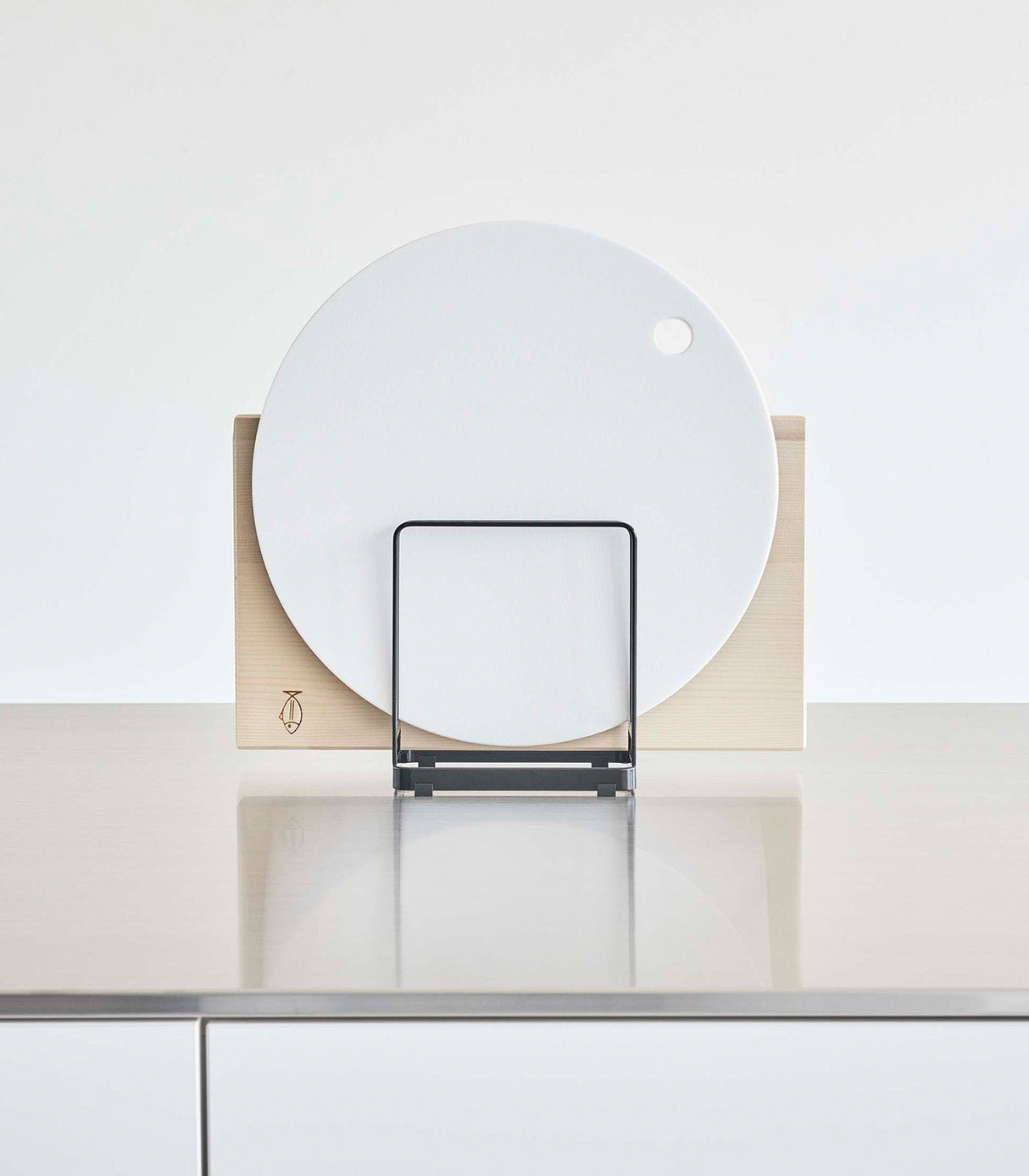 Round Cutting Board Stand - Steel-Cutting Board Stand-Parc Decor