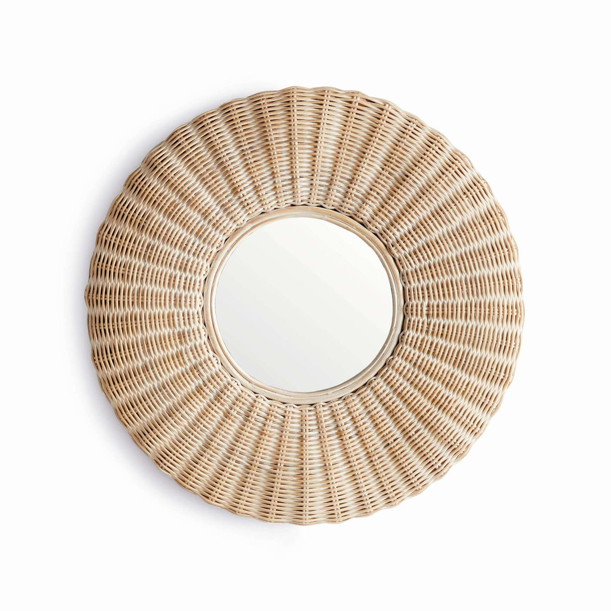 Round Woven Rattan Wall Mirror-Mirror-Parc Decor