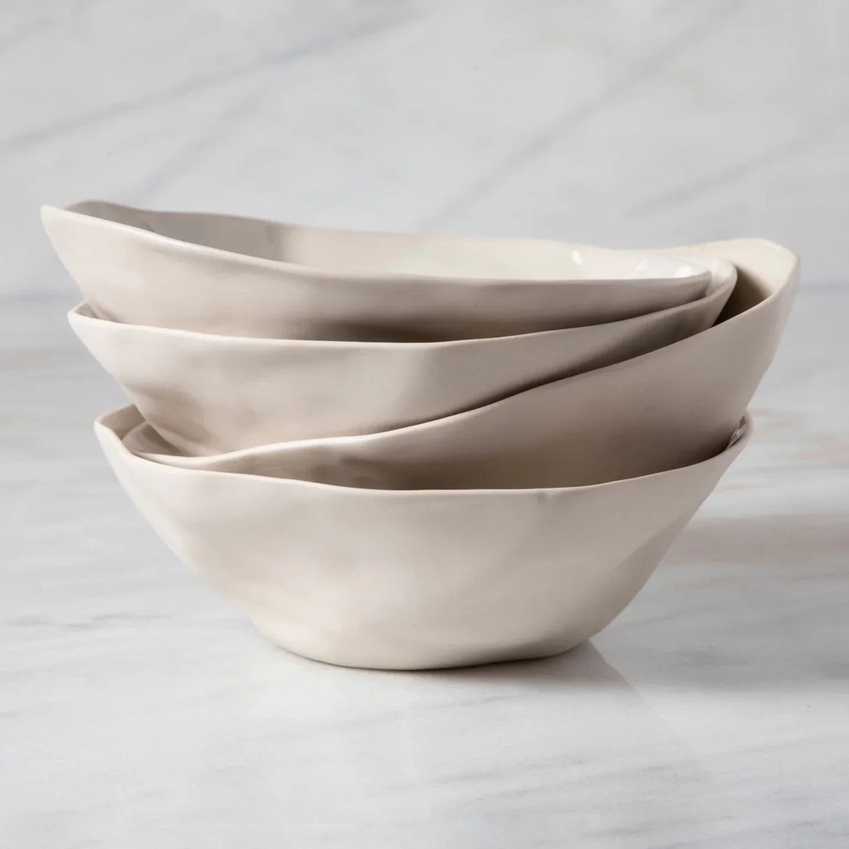 Rugueux Stoneware Side Bowl, Pearl-Bowls-Parc Decor