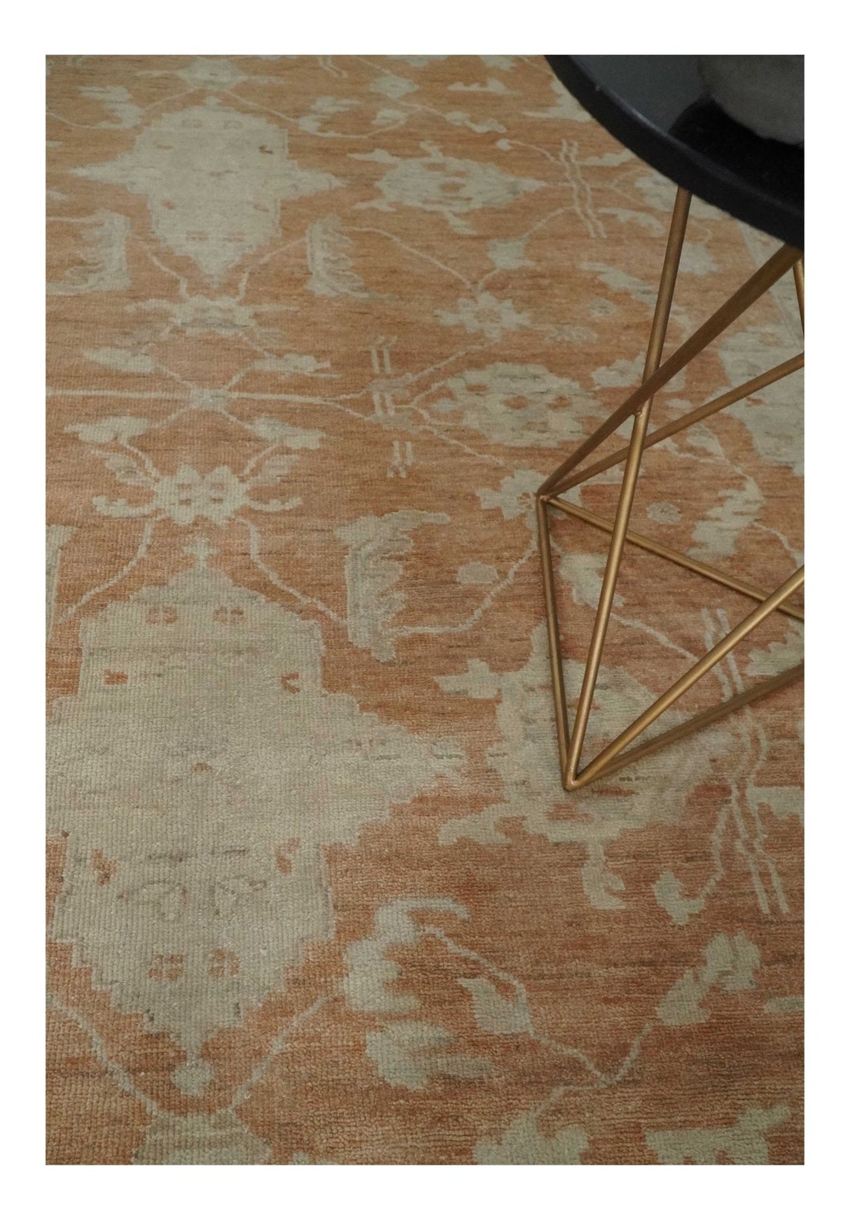 Rust and Beige Hand knotted Oriental Oushak 8x10 wool Area Rug