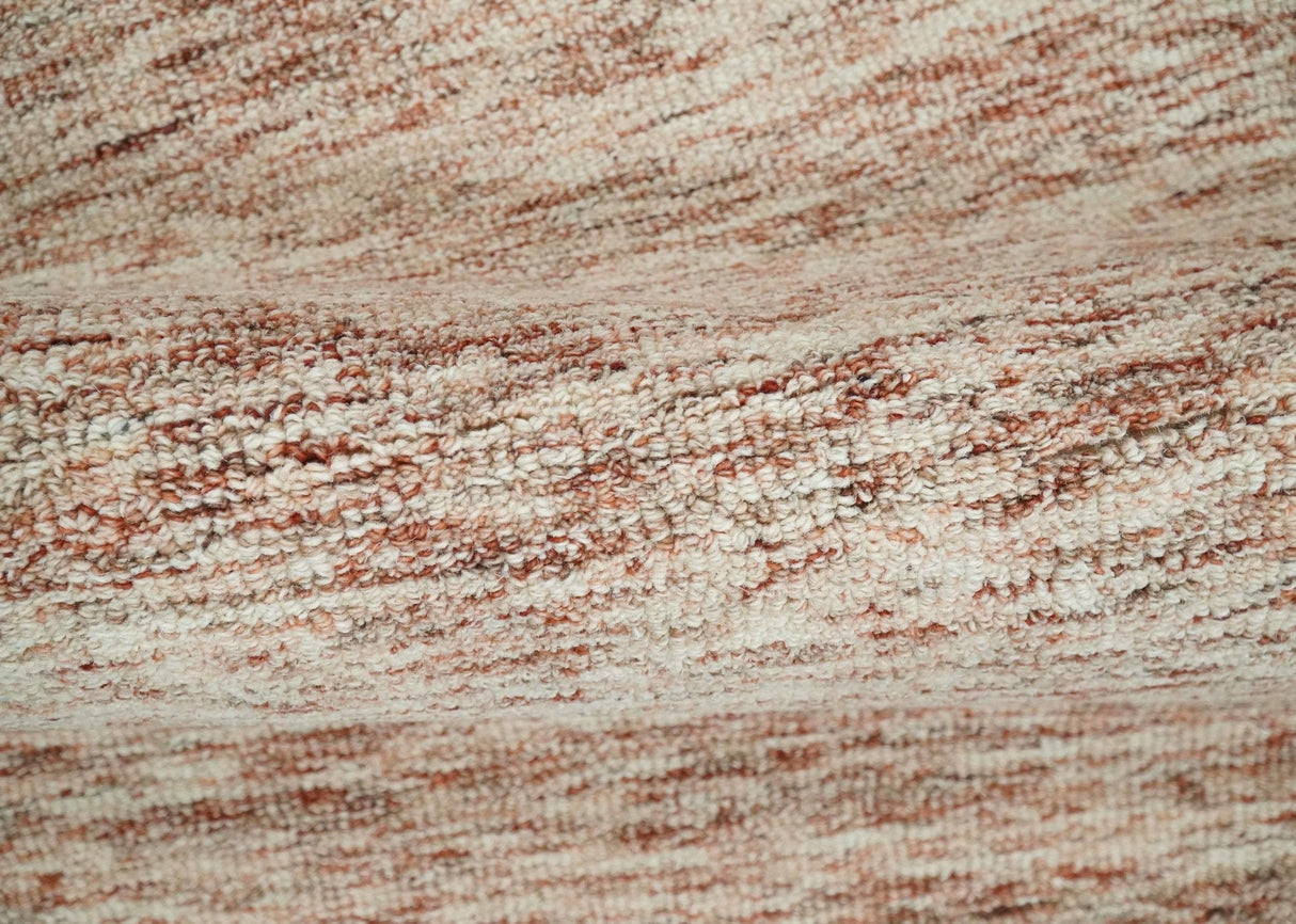 Rust and Ivory Modern Solid Design Hand Tufted Wool Area Rug
