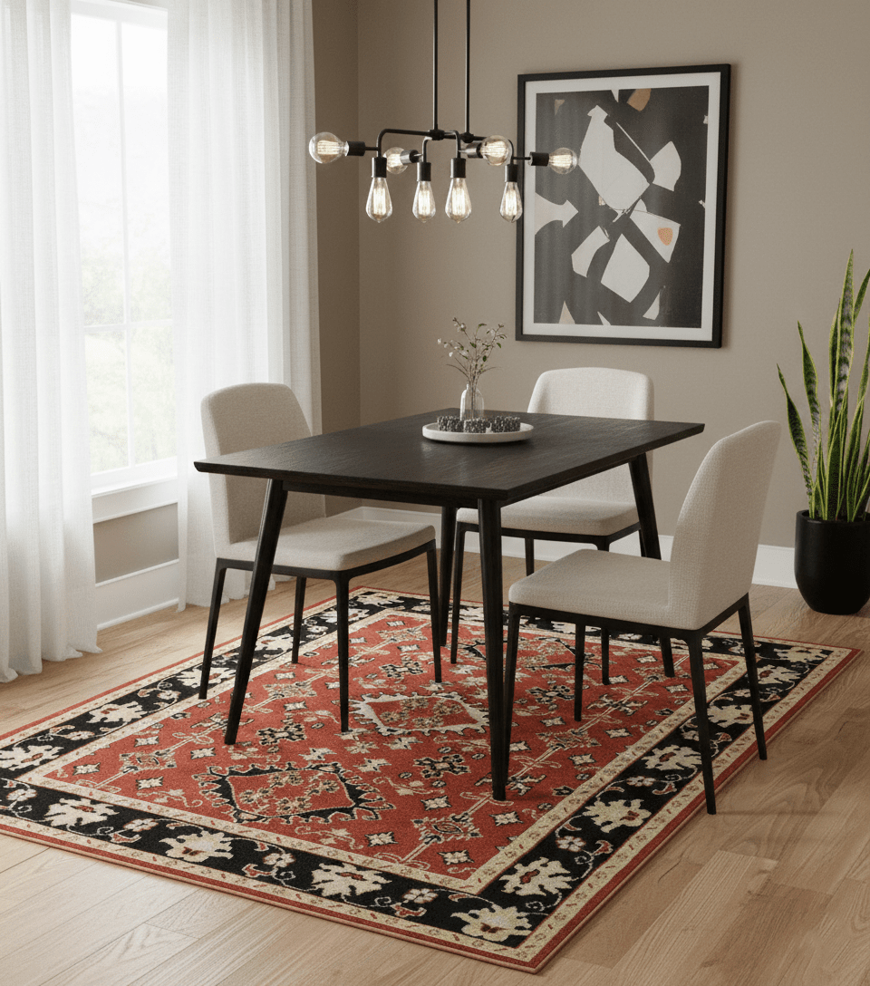 Rust, Black and Beige Traditional Oriental Hand Knotted Custom Made Wool Area Rug