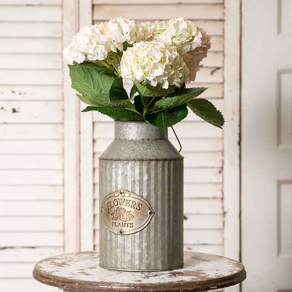 Rustic Galvanized Metal Vase (Set of 2)-vase-Parc Decor