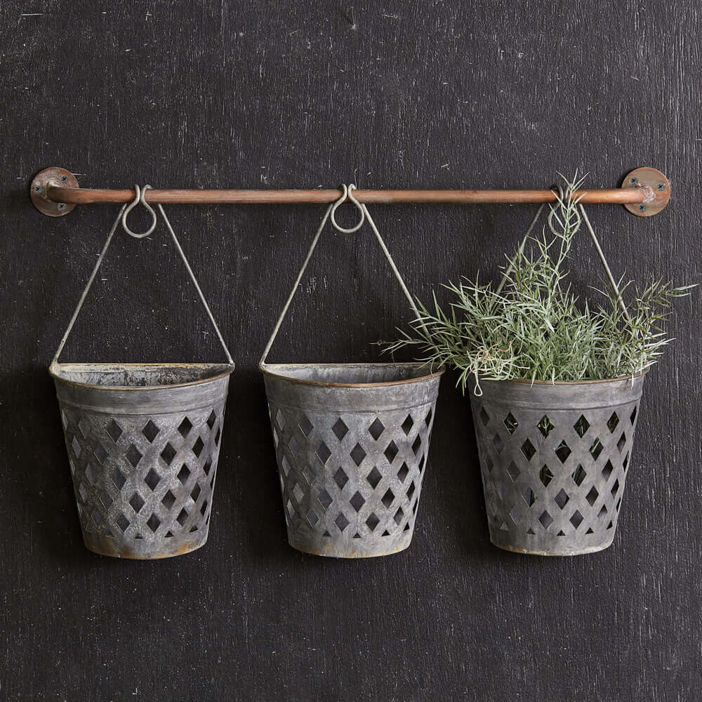 Rustic Hanging Lattice Basket Planters-Planters-Parc Decor