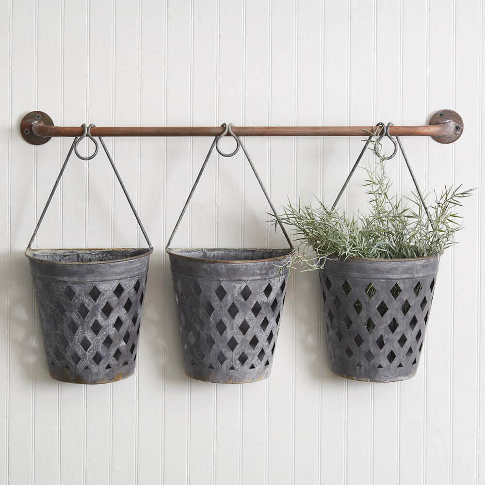 Rustic Hanging Lattice Basket Planters-Planters-Parc Decor