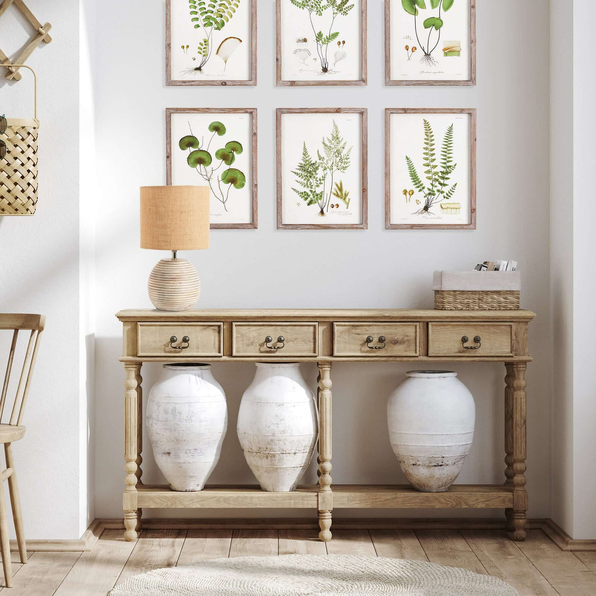 Rustic Mango Wood Table Lamp with Linen Shade-table lamp-Parc Decor