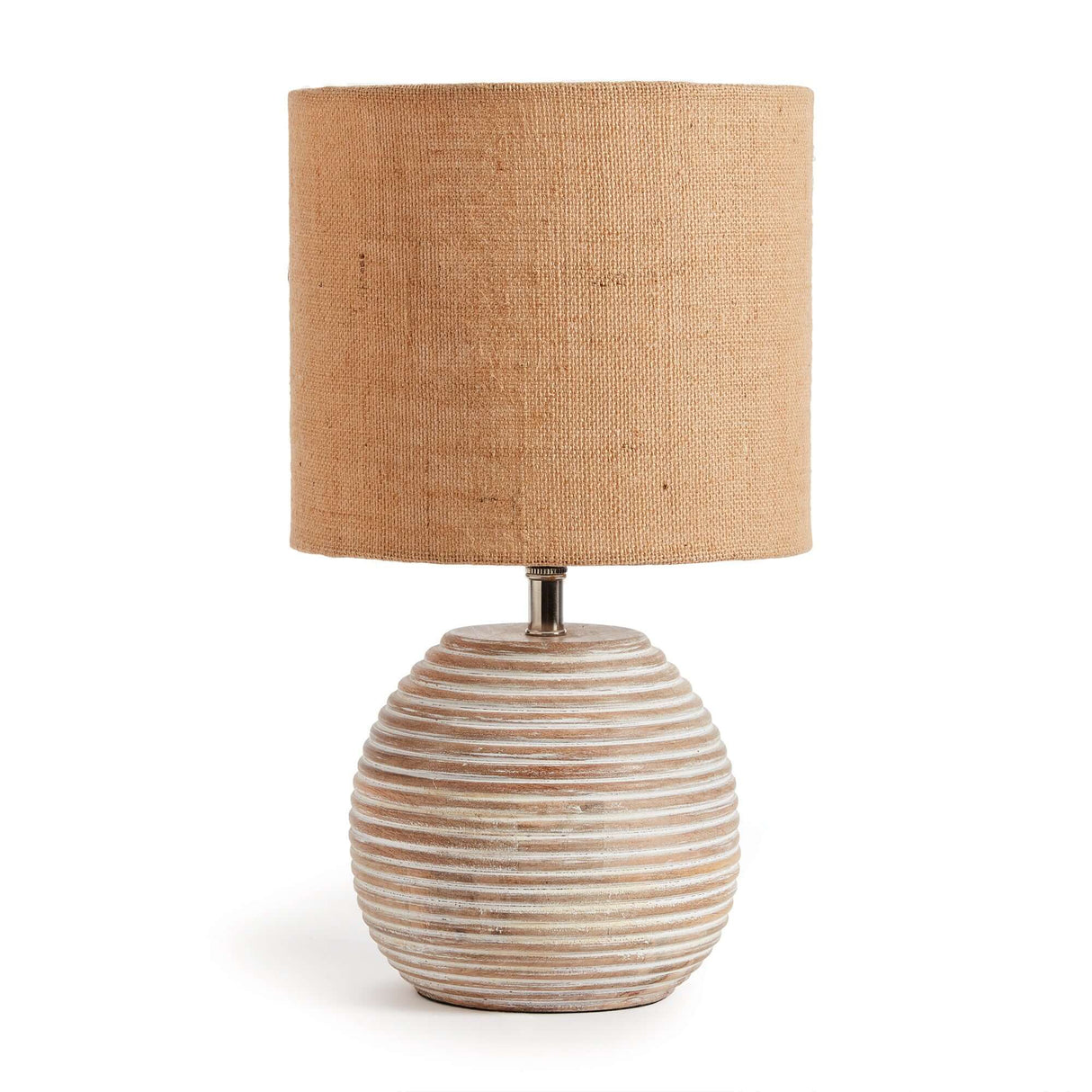 Rustic Mango Wood Table Lamp with Linen Shade-table lamp-Parc Decor