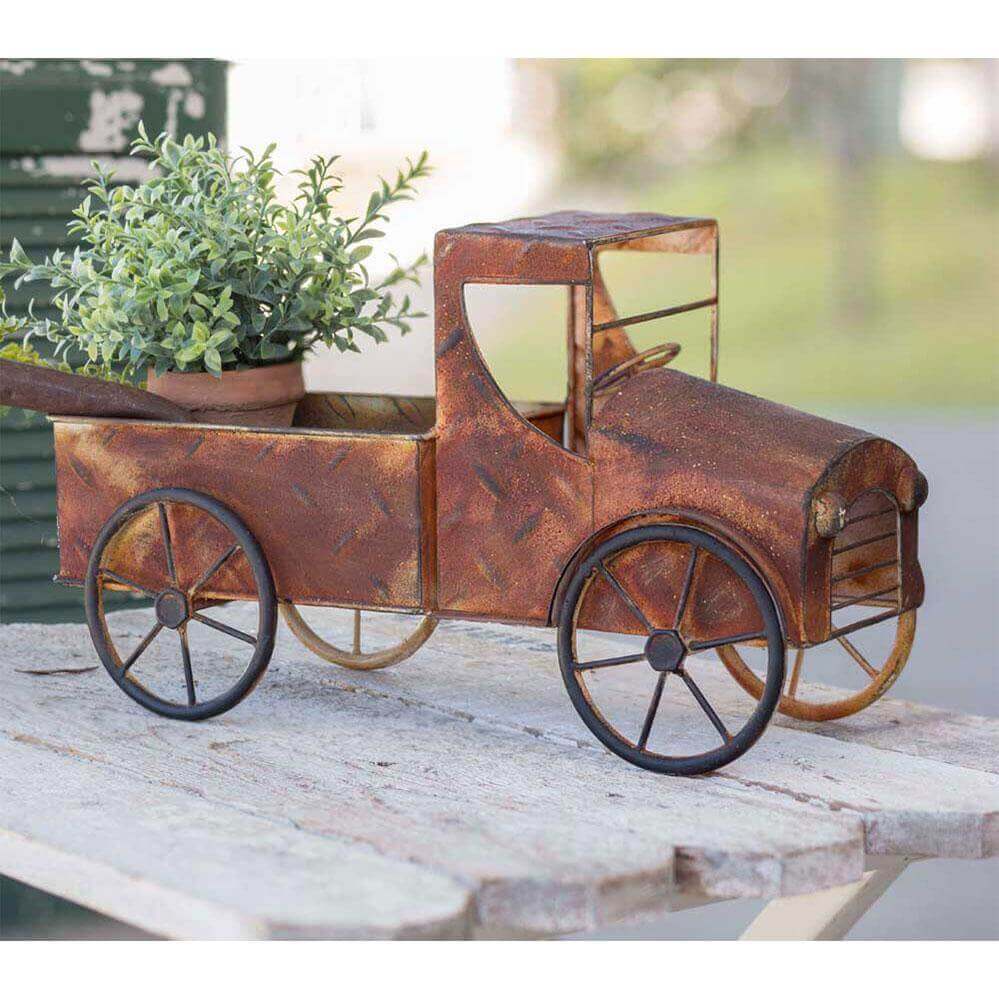 Rusty Metal Vintage Truck Garden Planter-Planter-Parc Decor