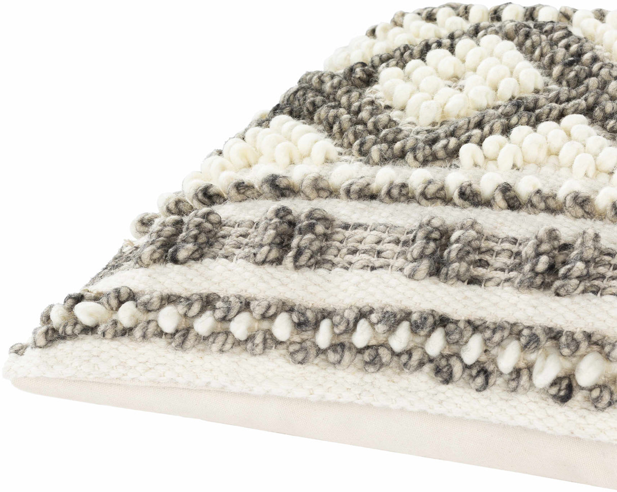 Sagamore Cream Trellis Wool&Cotton Throw Pillow-Throw Pillows-Parc Decor