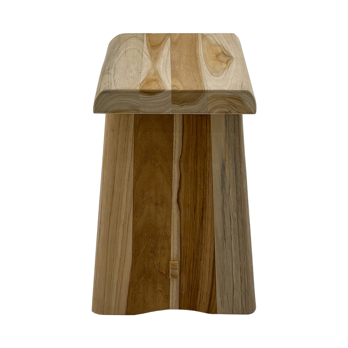 Salem Teak Shower and Bath Stool with Curved Seat-Stool-Parc Decor